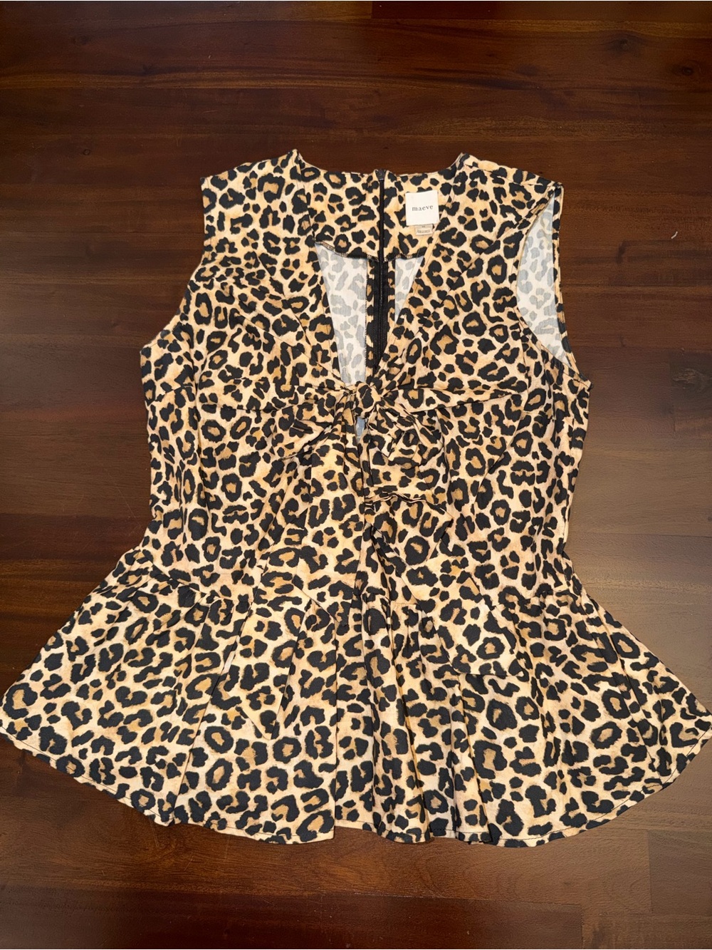 Maeve Sleeveless Bow-Front Peplum Blouse - Picture 5 of 9